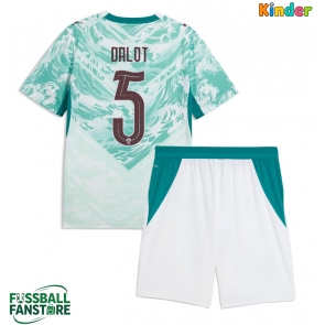 Portugal Diogo Dalot #5 Replik Auswärtstrikot Kinder WM 2026 Kurzarm (+ Kurze Hosen)